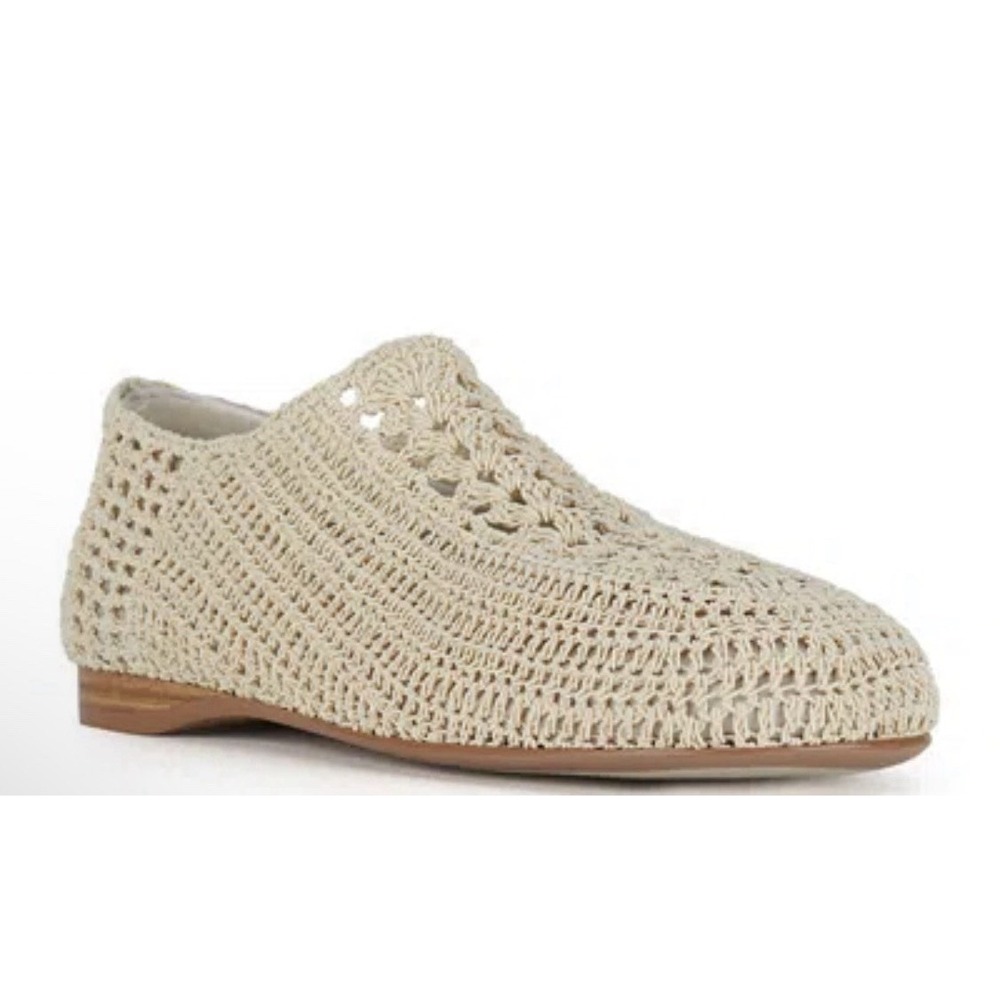 New Jeffrey Campbell Nantucket Knit Crochet Flats in Cream Ivory Womens Size 10M